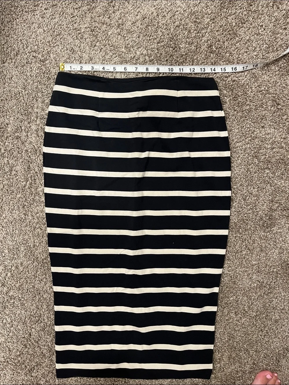 J. Crew Knit Pencil Skirt in Black and White Stripe Size 6 NWT